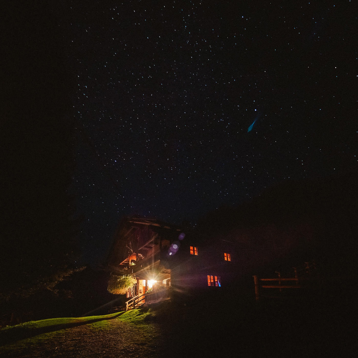 Sternenhimmel über Ferienhaus Siglaste im Zillertal