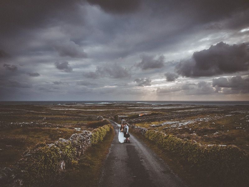Aran Island Elopement, Couple on the streets of Inishmore