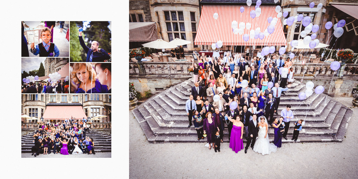 Wilde Hochzeit im Schlosshotel Kronberg - traumhaftes Brautpaar mit Mariachi und Wunderkerzen