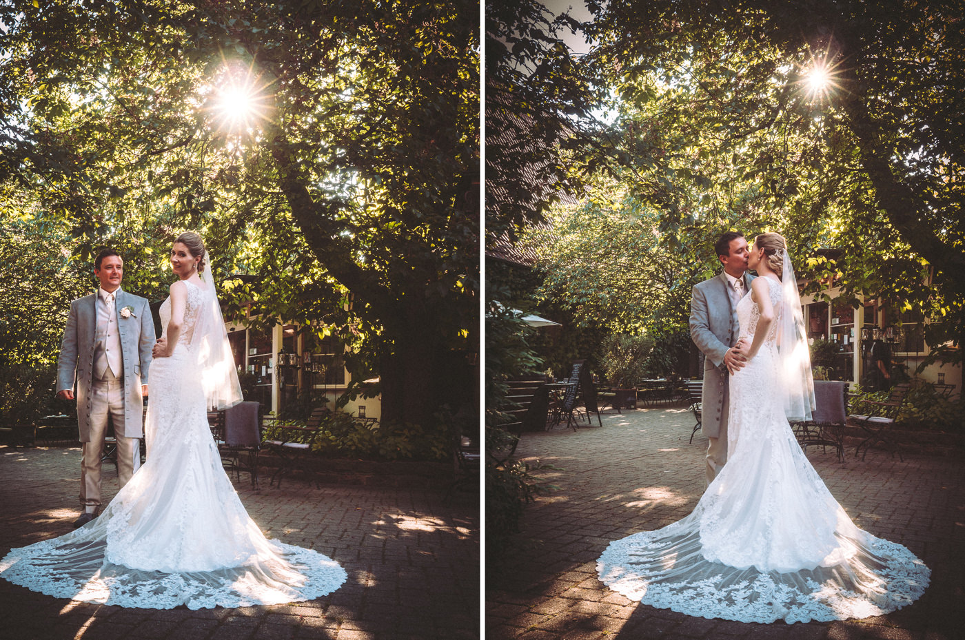 Hochzeit Grenzhof Heidelberg - kirchliche Trauung, Hochzeitsfotos bei Traumwetter, großartige Hochzeitsparty