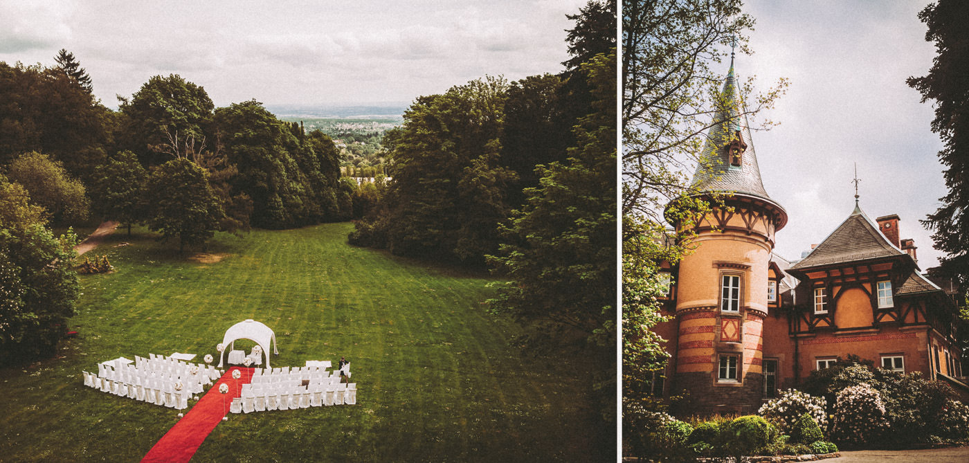 Hochzeit Villa Rothschild - Freie Trauung und Portraits im Park und Feier in der Bar