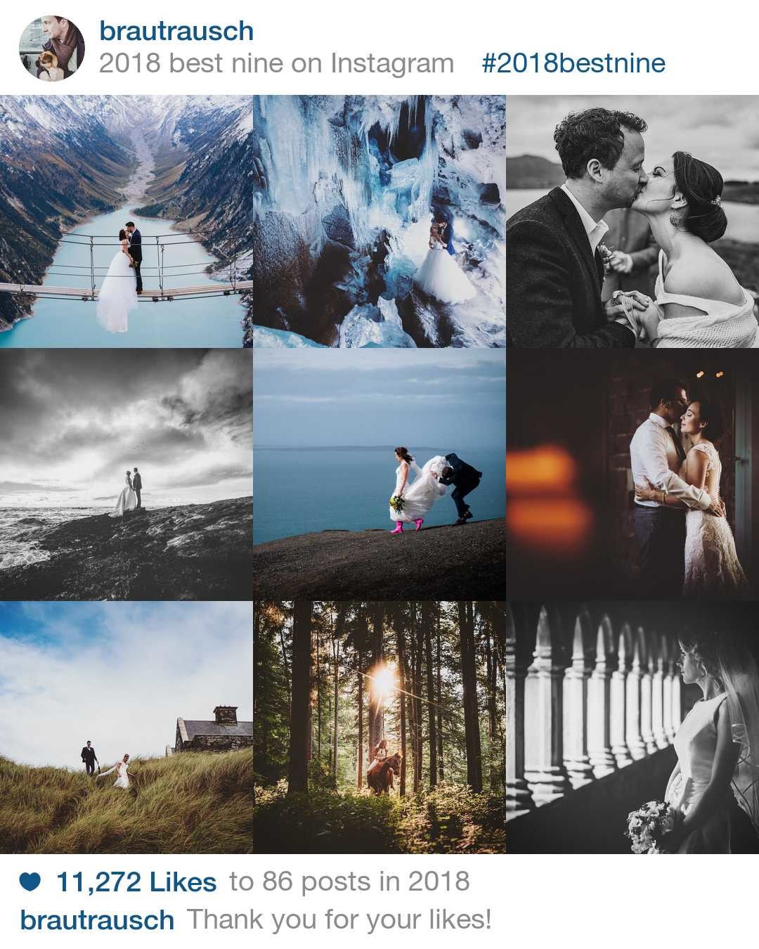 Brautrausch Hochzeitsfotografie - Instagram #2018BestNine